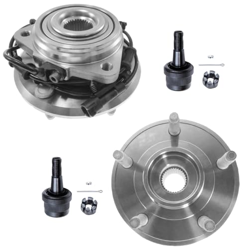 Detroit Axle - Front Wheel Bearing Hubs Kit for Jeep 11-17 Wrangler 18 Wrangler JK, 2 Wheel Bearing Hubs Assembly 2 Lower Ball Joints Replacement