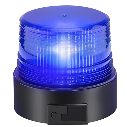 Led Battery Strobe Light, 12-24V Blue Emergency Magnetic Battery Flashing ...