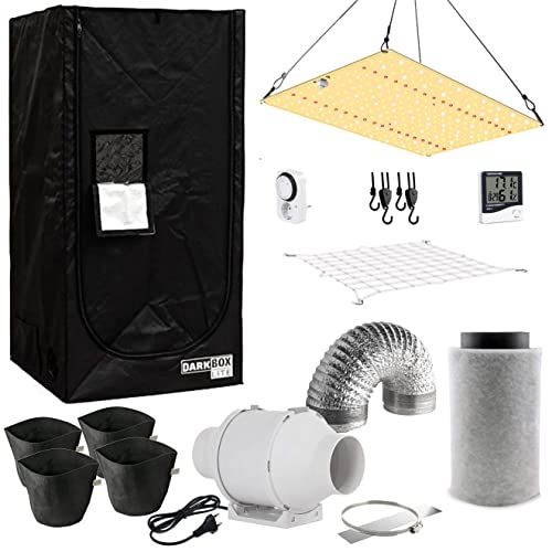 NICEGROW.de Growbox Komplettset 80x80cm LED Vollspektrum Grow Light dimmbar Growzelt Indoor Cover