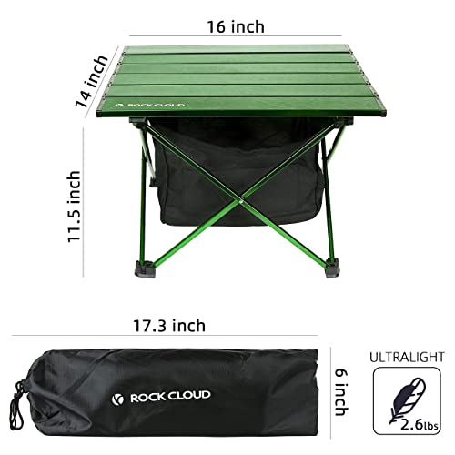 Rock Cloud Portable Camping Table Ultralight Aluminum Camp Table With Storage Bag Folding Beach Table For Camping Hiking Backpacking Outdoor Picnic, Green #TOP2