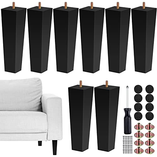 TURSTIN 8 Inch Square Wooden Couch Legs