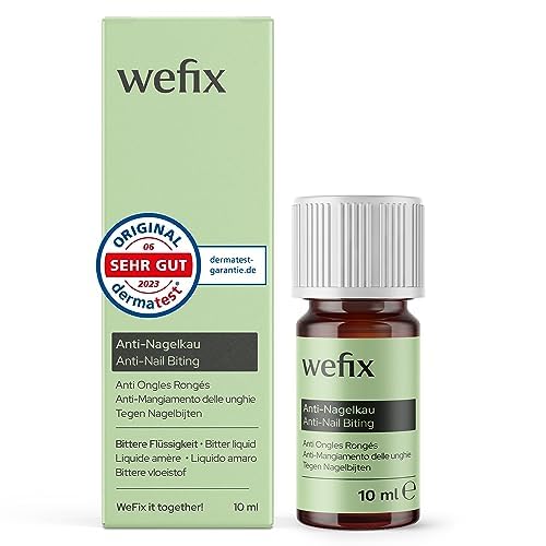 WeFix Bittere Tinktur gegen Fingernägel kauen - Klar & Pflegend - Natürlich Nägelkauen stoppen Kinder ab 3 - Mit Rizinusöl - Daumenlutschen abgewöhnen