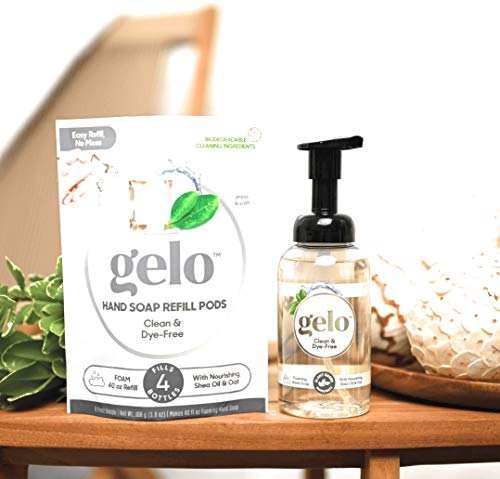 Gelo Refill Plant Based Essential Oil Hand Liquid Soap (10 oz.) Choose From: Bottle, Refill Pods or Both (Clean & Dye-Free, Bottle + Pods)