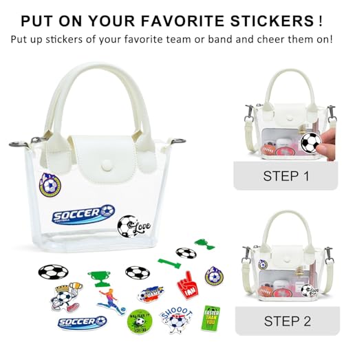 Image of LATMAP Clear Bag for Stadium Events 12x6x12 Crossbody Clear Purse Handbag