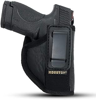 IWB TUCKABLE Gun Holster by Houston - ECO Leather Concealed Carry Soft Material | Compatible GlK 26/27/33, Shield, XDS, Taurus 709, Taurus Pro C, Walther P22, Beretta Nano, SCCY Sky, Rgr LC9 (Right)