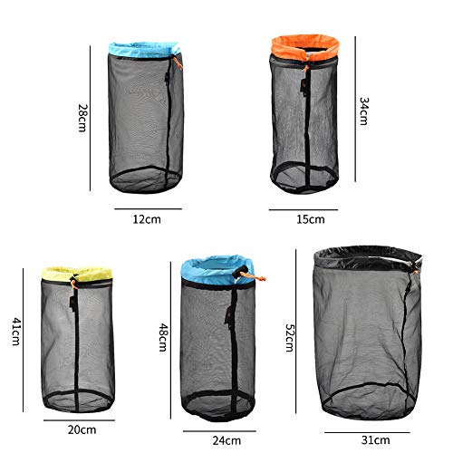 Letar Ultralight Nylon Mesh Bags Sleeping Bag Ditty Sacks Drawstring Storage Bag For Travelling Hiking, Camping Sports Mesh Storage Bag #TOP2