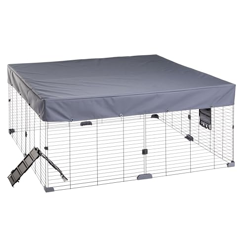 Ferplast Gehege für Meerschweinchen HUB 04, Ideal für kleine Tiere Käfig, Innen-/Außenbereich Tiergehege, Wasserdicht - Maschinenwaschbarer Boden, Erweiterbar und Modular, 140 x 140,5 x 59,5 cm
