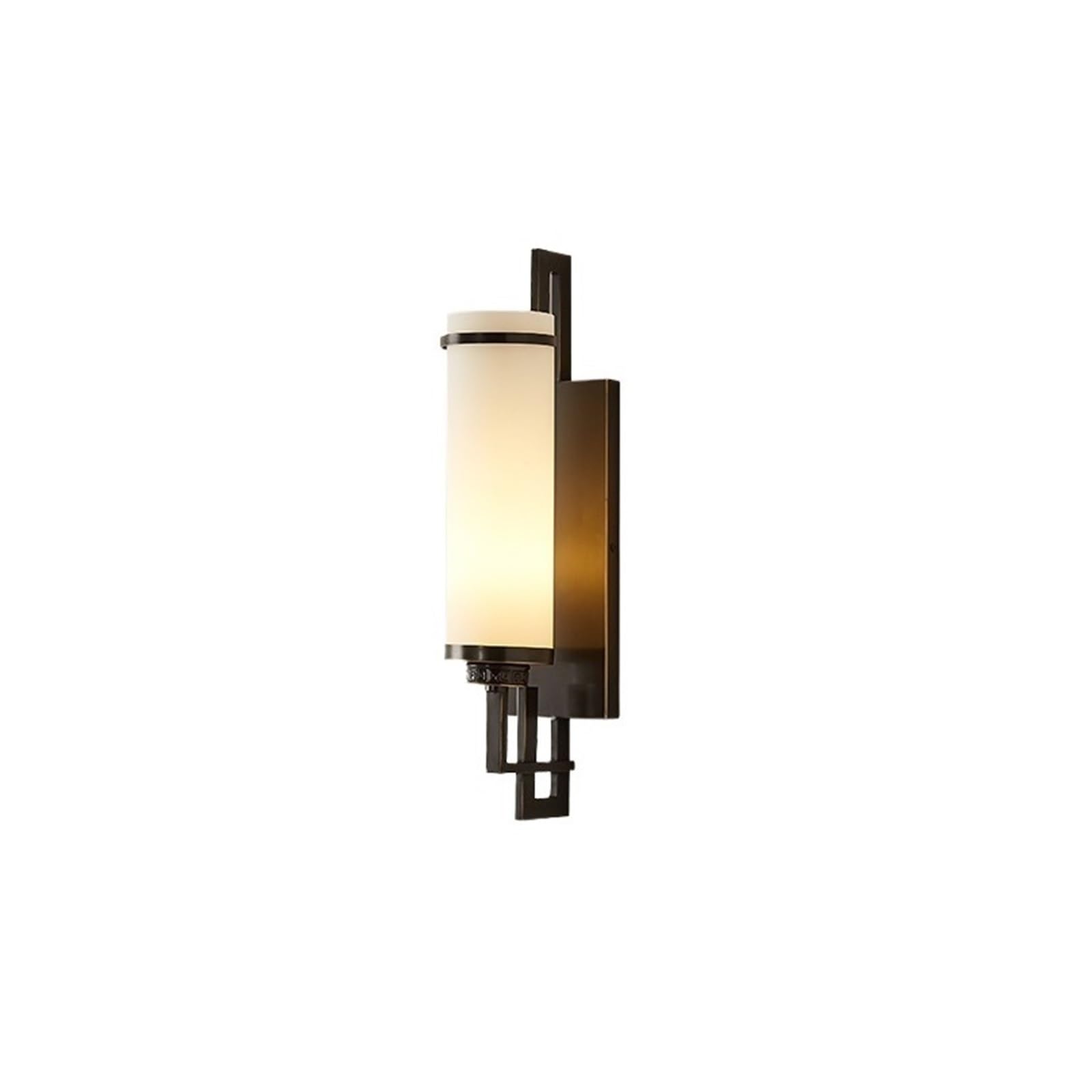 ZENY896V Bedroom Copper Wall Lights Glass Lampshade Living Room Personality Creative Bedroom Bedside Lamp Wall Sconce(Black)
