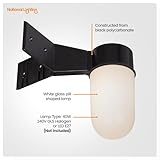 National Lighting Ware Black Corner Angled Pill E27 Bracket Outdoor Garden Wall Light IP44 Rated - Image 3