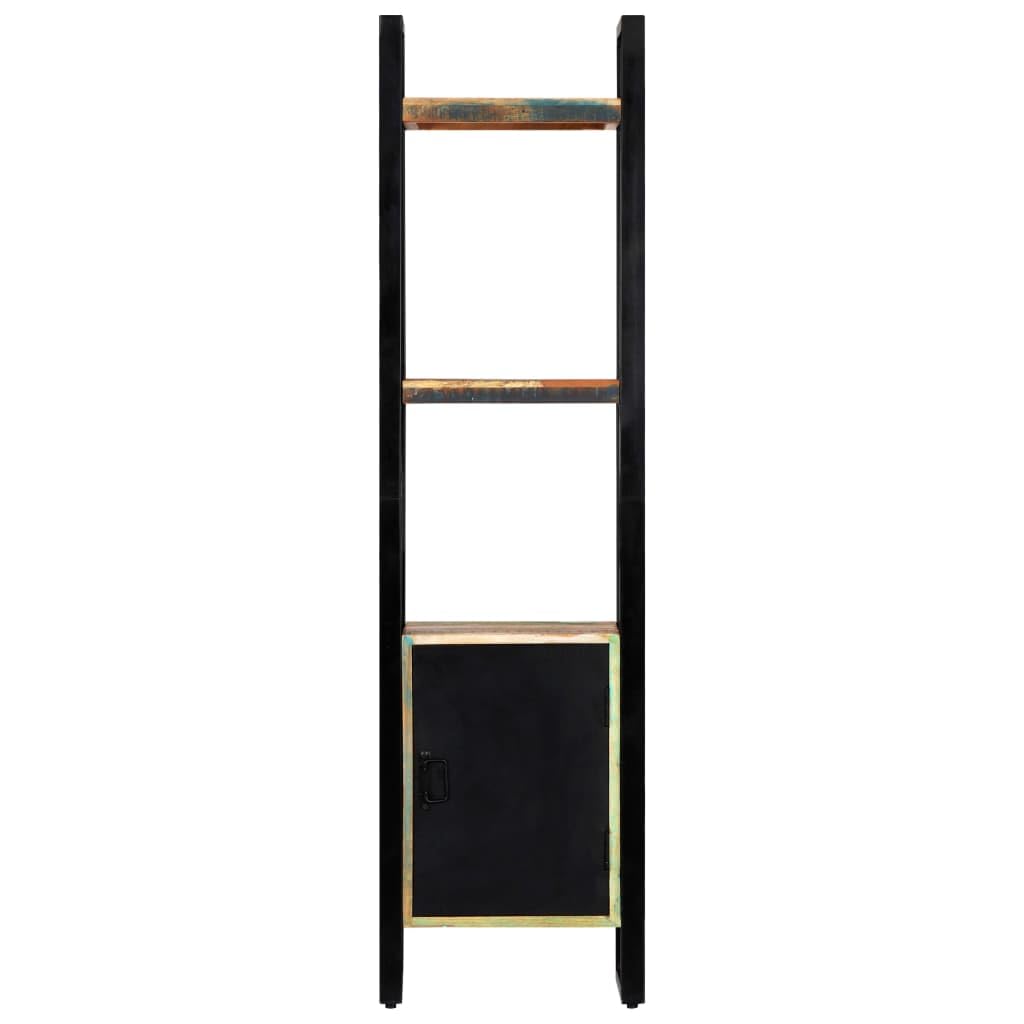 Regał na książki z litego drewna, 45 x 30 x 171 cm, z 1 drzwiami i 3 półkami, wyjątkowy organizer Cube na książki, dekoracje i akta