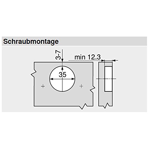 Blum Clip top Blumotion Furniture Hinge Integrated 107 Degree Set Square., 105031141, Silber - Image 4