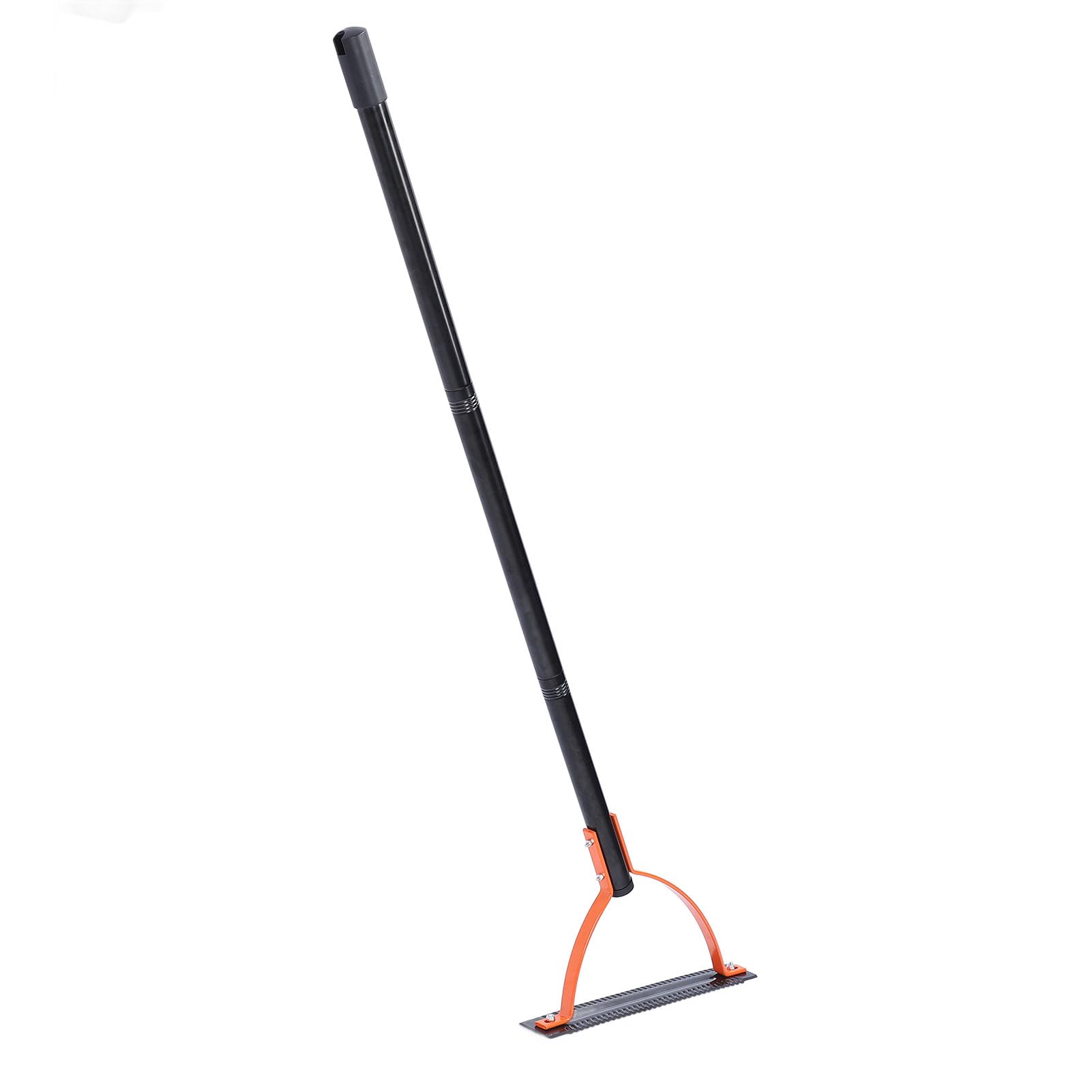 Cortador manual de hierba y malas hierbas con hoja dentada de doble filo, herramienta manual de acero al manganeso 65 para patios, jardines y céspedes, látigo de hierba con mango (3 secciones)