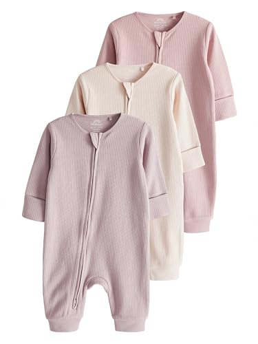NEXT Baby Mädchen 3er-Pack fußlose Schlafanzüge Rosa 68-74