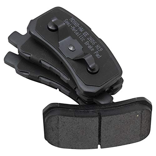 Image of TRQ Rear Brake Pad and Rotor Set Semi Metallic Coated Rotors Parking Shoe Compatible with 2009-2014 Mitsubishi Lancer