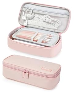 YOKUMA Federmäppchen mäppchen federtasche federmappe etui Schule groß Kapazität für mädchen Teenager Erwachsene schlamppermäppchen federpenal schulmäppchen Aesthetic Pencil case (Rosa)