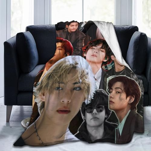 ALLGEEWE Kim Taehyung Throw Blanket Bedding Fleece Blanket Home Decor Gift for Men & Women 4Sizes