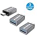 Produktbild USB C Adapter, Typ C Adapter RISUN 3-PACK USB 3.0 OTG Konverter Aluminium USB A-Buchse auf USB C-Stecker für MacBook, Chromebook Pixel, Nexus 5X, Nexus 6P und mehr USB Typ C Geräte