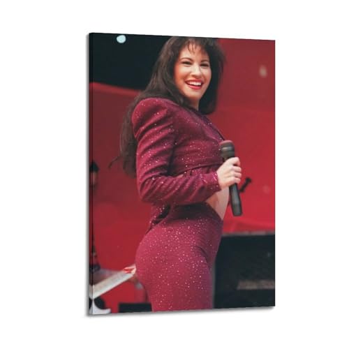 Póster estético de Selena Quintanilla para pared, lienzo vintage, pintura decorativa, para sala de estar, dormitorio, decoración de 60 x 90 cm, estilo marco