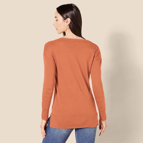 Image of Amazon Essentials Women's Lightweight V-Neck Tunic Sweater, Long Sleeve, Ribbed (Available in Plus Size)