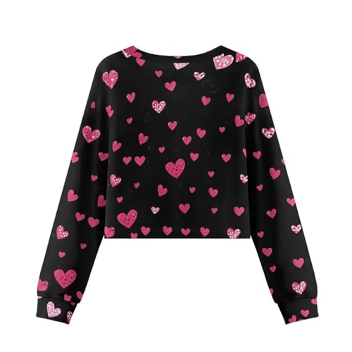 Crop Tops for Kids Girls Long Sleeve Sweatshirts Athletic School Workout Pullover Top Fall Clothes 5-14Y4