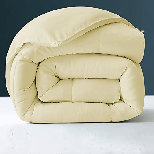 Image of Day Care - 400 GSM Hotel Quality-Down Alternative Microfiber Comforter for Heavy Winter Queen Size Comforter /Blanket /Rajai (90 inch x 90 inch Inches /228cm x 228cm) - Comforter Queen Size|Ivory| TC - 450