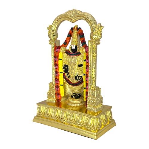 Image of Gold Plated Tirupati Balaji Idol | Vastu-Approved Lord Venkateshwara Murti for Home, Office, Pooja & Gifting | Symbol of Prosperity, Wealth, Peace & Success | Size: 13 x 6 x 20 cm