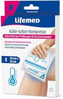 Lifemed - Compresa de frío instantáneo (15 cm x 13 cm, talla S), color blanco