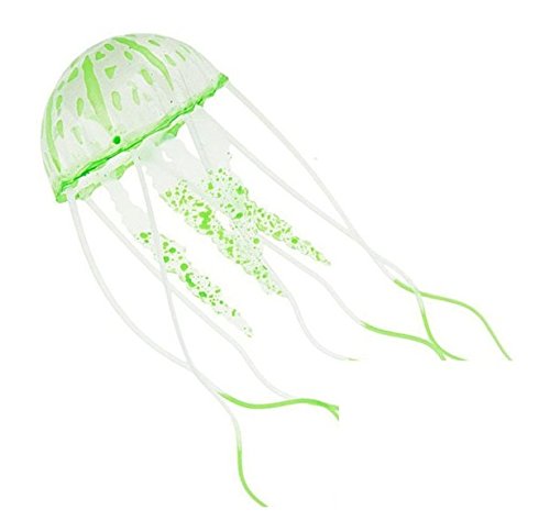 Sci-Supply Fish Tank Aquarium Artificial Jellyfish, Silicone Amazingly Vivid and Lifelike (Green)