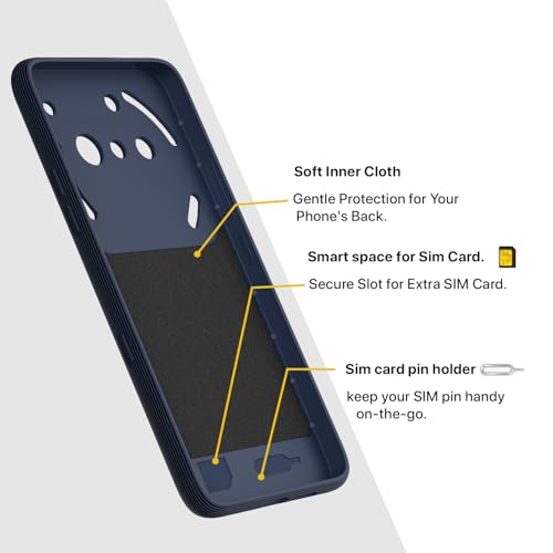 Image of Pikkme Back Cover for Nothing Phone 3a 5G Camera Protection 3D Hexa Cube Design Silicone Protective Bumper Case (Blue)