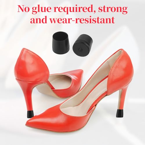 Image of 15 Pairs Heel Cap for High Heel - Heel Cap Protectors for High Heel Shoes, Higher Heel Protectors - Heel Stoppers Heel Repair Caps Covers, Heel Protector Tip Covers for Outdoor Weddings Events (Black)