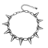 Rivets Chokers Punk Goth Handmade CCB Material Choker Necklace Spike Rivet Rock Gothic Jewelry (Black)