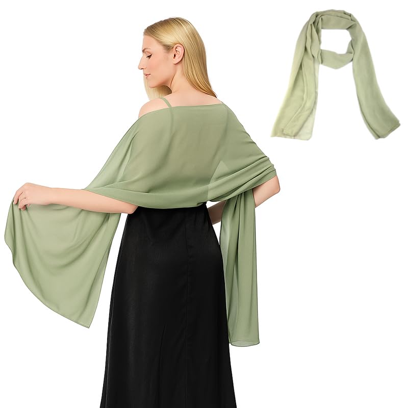 Maxmoc Stola pour Femme, Écharpe en Mousseline de Soie, Élégante Étole pour Robe de Soirée, Foulard Léger Multifonctionnel pour Robes de Soirée, Robes...