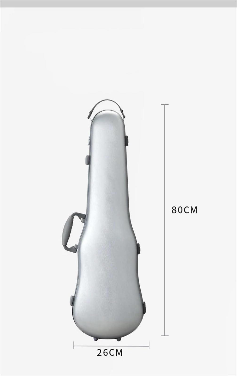 Estuche Para Violín PC Compuesto Resistente Y Duradero A La Moda Tamaño 4/4-3/4 Ajustable Con Cerradura De Llave Estuche de violín profesional(Silver)