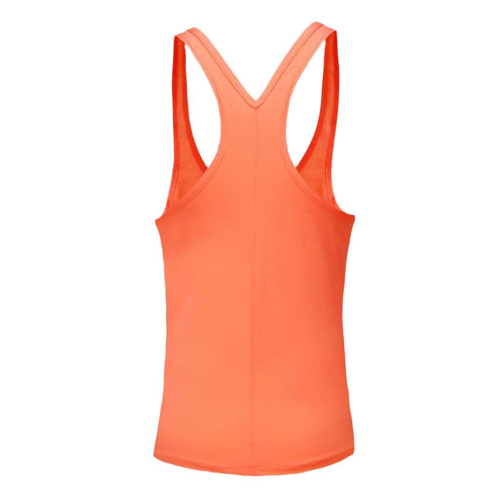 arythe Women Sports Vest Fitness Gym Stretch Sleeveless Shirts Orange L