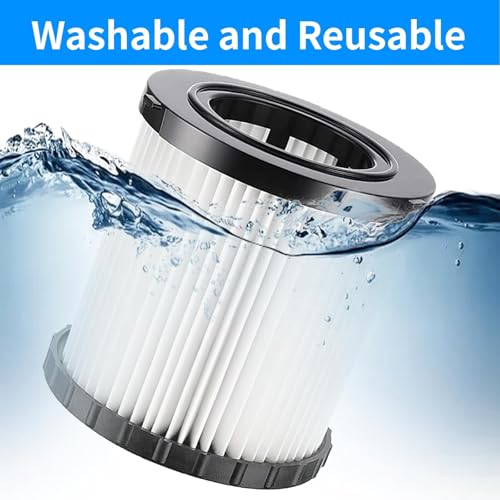Image of 9 Pack DCV5801H DCV580H Vacuum HEPA Filter for DeWalt DCV580H, DCV581H 20V MAX Wet /Dry Vacuum, Washable and Reusable, 6 Foam Sleeve Filters and 1 Brush
