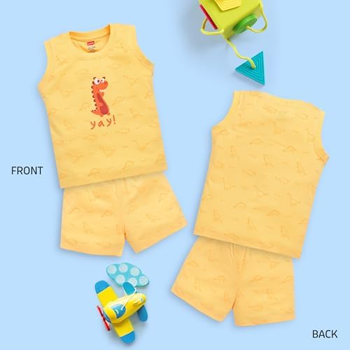 Image of LuvLap Baby Boys 100% Cotton Sleeveless Boys Tank Top & Shorts Set Pack of 3