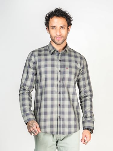 Image of Allen Cooper Checks Shirts for Men - 100% Cotton Comfort Fit Casual and Formal Shirt - Breathable, Soft, Classic Style (Multiple Colors)