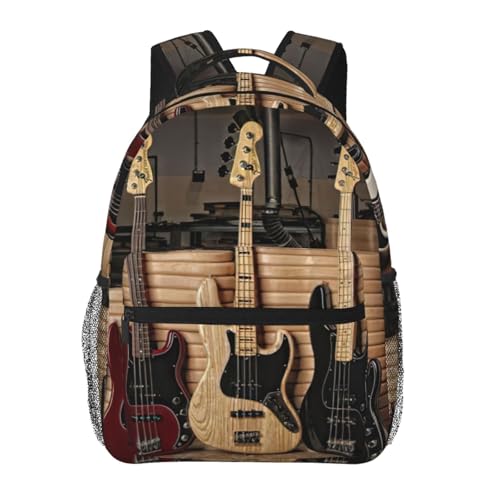 Mochila para laptop con estampado de guitarra EdWal impermeable para viaje