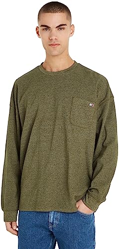 Tommy Jeans Tjm Rlx Waffle Snit Tee Langarm Strickoberteile, Herren, Grün (Drab Olive Green), M 1