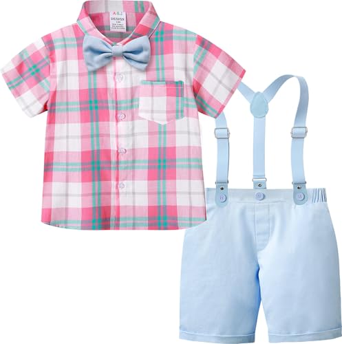 Image of A&J DESIGN Baby Boys Gentleman Suit, 2Pcs Outfit Shirt & Pants