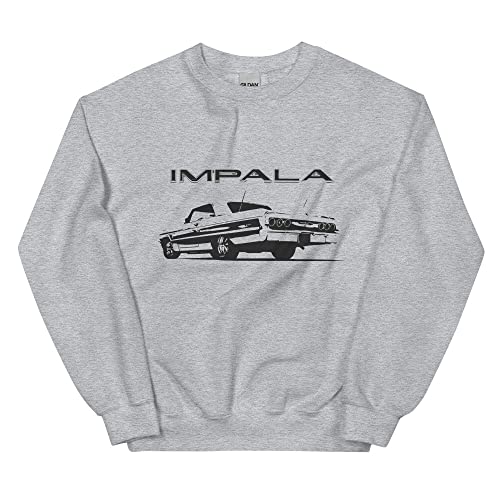1964 64 Impala Chevy Antique Car Unisex Sweatshirt Sport Grey