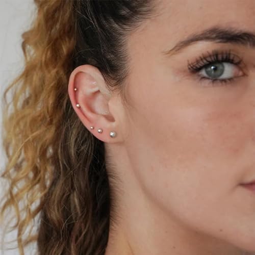 PRETOLE 8 Pairs Sterling Silver Stud Earrings for Women,14K Gold Plated Stud Earrings Set for Women Hypoallergenic Stud Earrings Cubic Zirconia Stud Earrings Small Stud Earrings for Women2