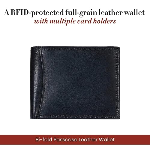 Style N Craft Bi-fold Pass Case Leather Wallet, Full-Grain Leather Wallet for Men and Women, RFID-Protected Wallet with Multiple Card Holders and Flap, 2 Tone Vintage Effect4