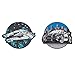 Schneiders Vienna Lot de 2 écussons avec fermeture Velcro, vaisseau spatial et voiture de police - Diamètre : env. 7,5 cm