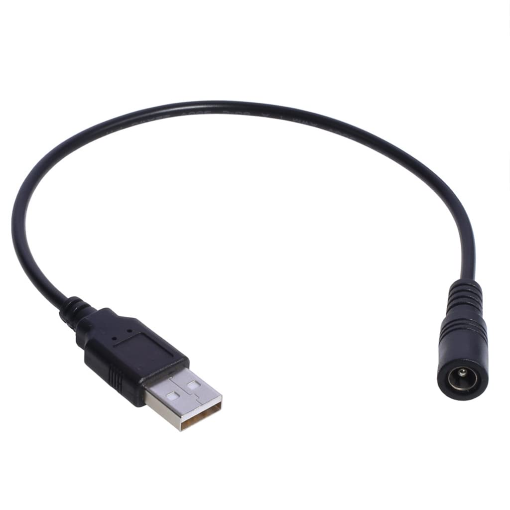 Elnwnnkc USB to Power Cable, DC5.5x2.1mm Female USB Male DC5V Power Supply Charging Adapter Cord for USB