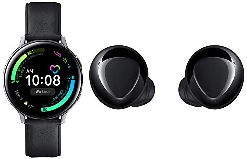 Image of Samsung Galaxy Watch Active 2 (Bluetooth + LTE, 44 mm) - Silver, Steel Dial, Leather Straps with Buds+
