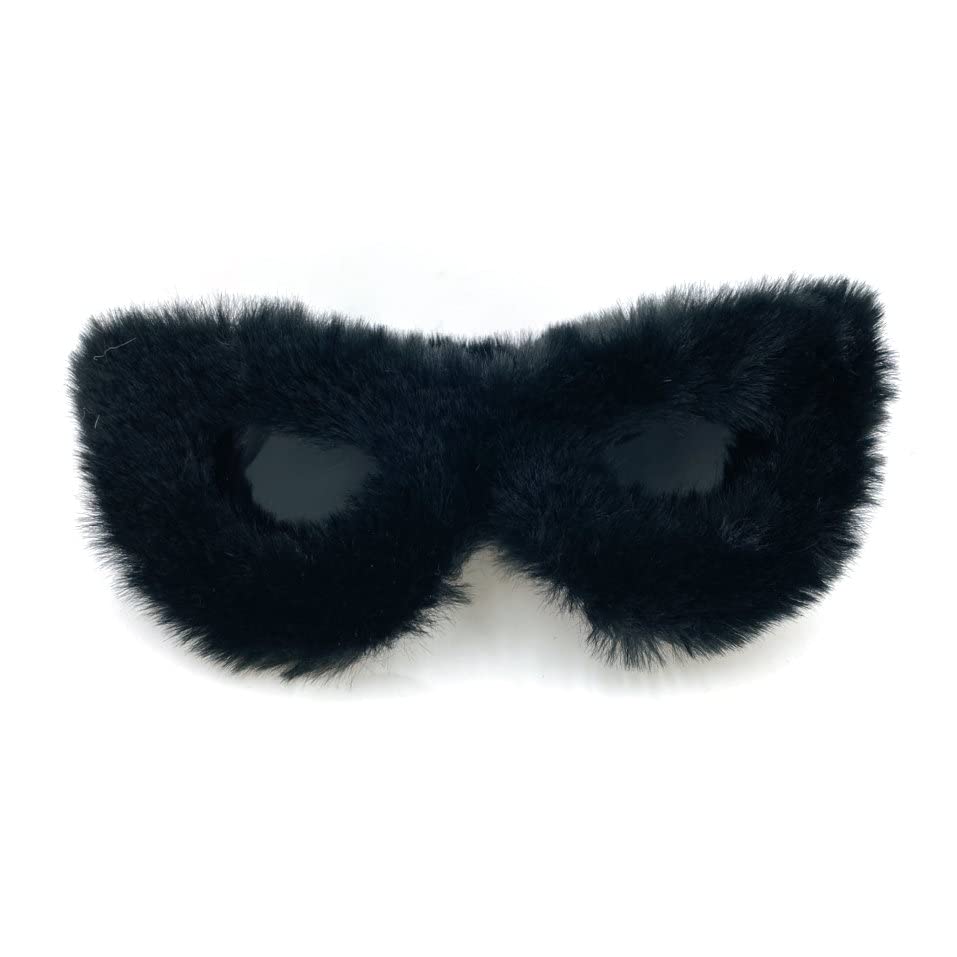 Trendy Cat Eye christmas Sunglasses Women Punk Soft Fur Velvet Sun Glasses Ladies UV400 Shades Handmade Halloween Eyewear