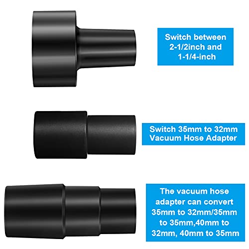 image for Honoson 3 Pieces Vacuum Hose Adapter, 2-1/2 Inch to 1-1/4 Inch, 1-1/4 