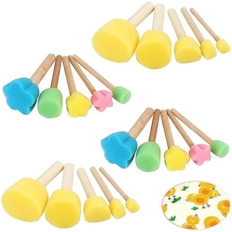 Lonimia 18-Piece Child Painting Sponge Brush Set Cover