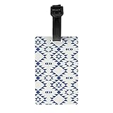 Textura azul Off White equipaje etiquetas PVC tarjeta de visita identificar etiqueta equipaje para maleta titular viaje identificación bolsa para mujeres hombres